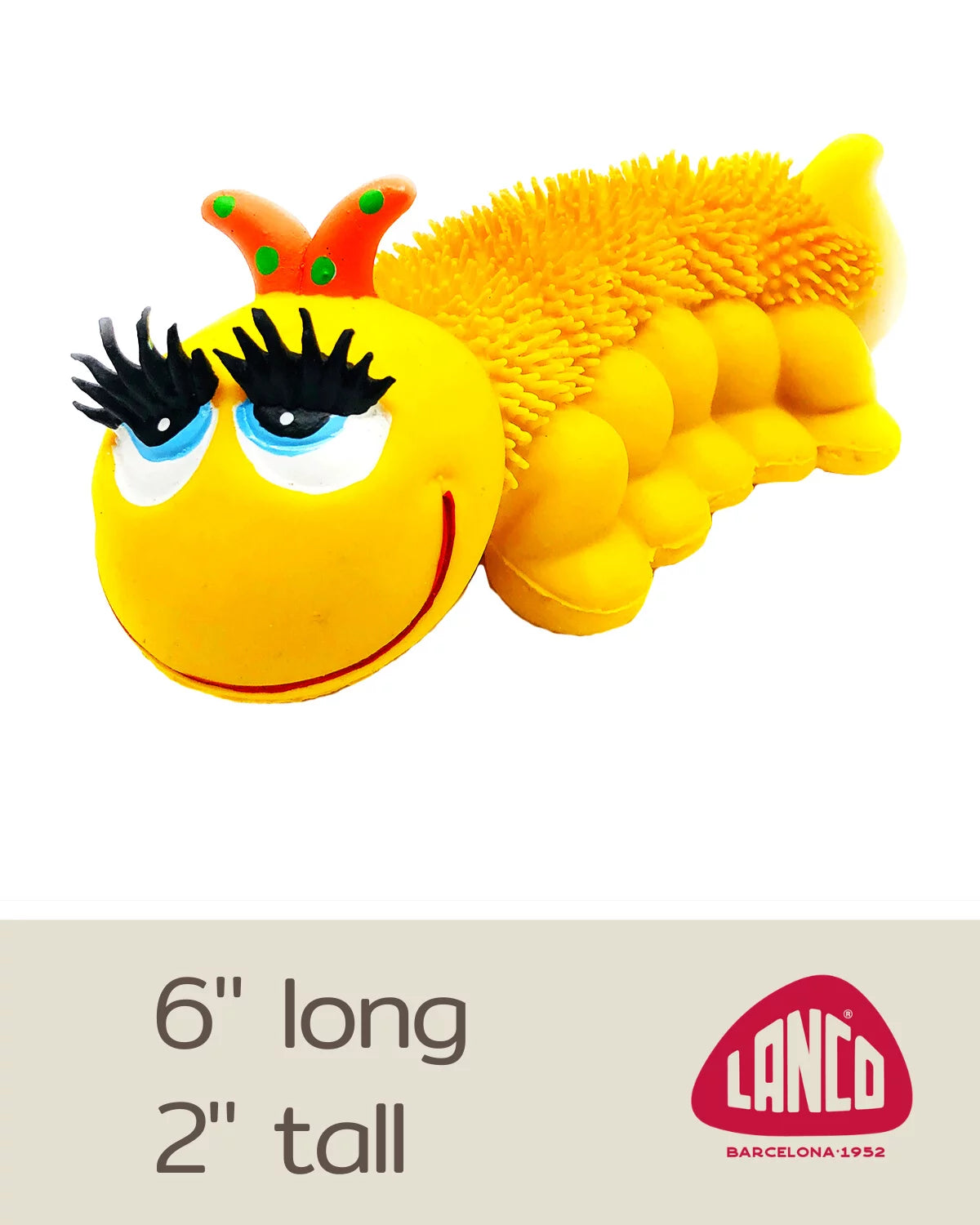 Caterpillar Squeaky Dog Toys Soft Sensory Natural Rubber (Latex)