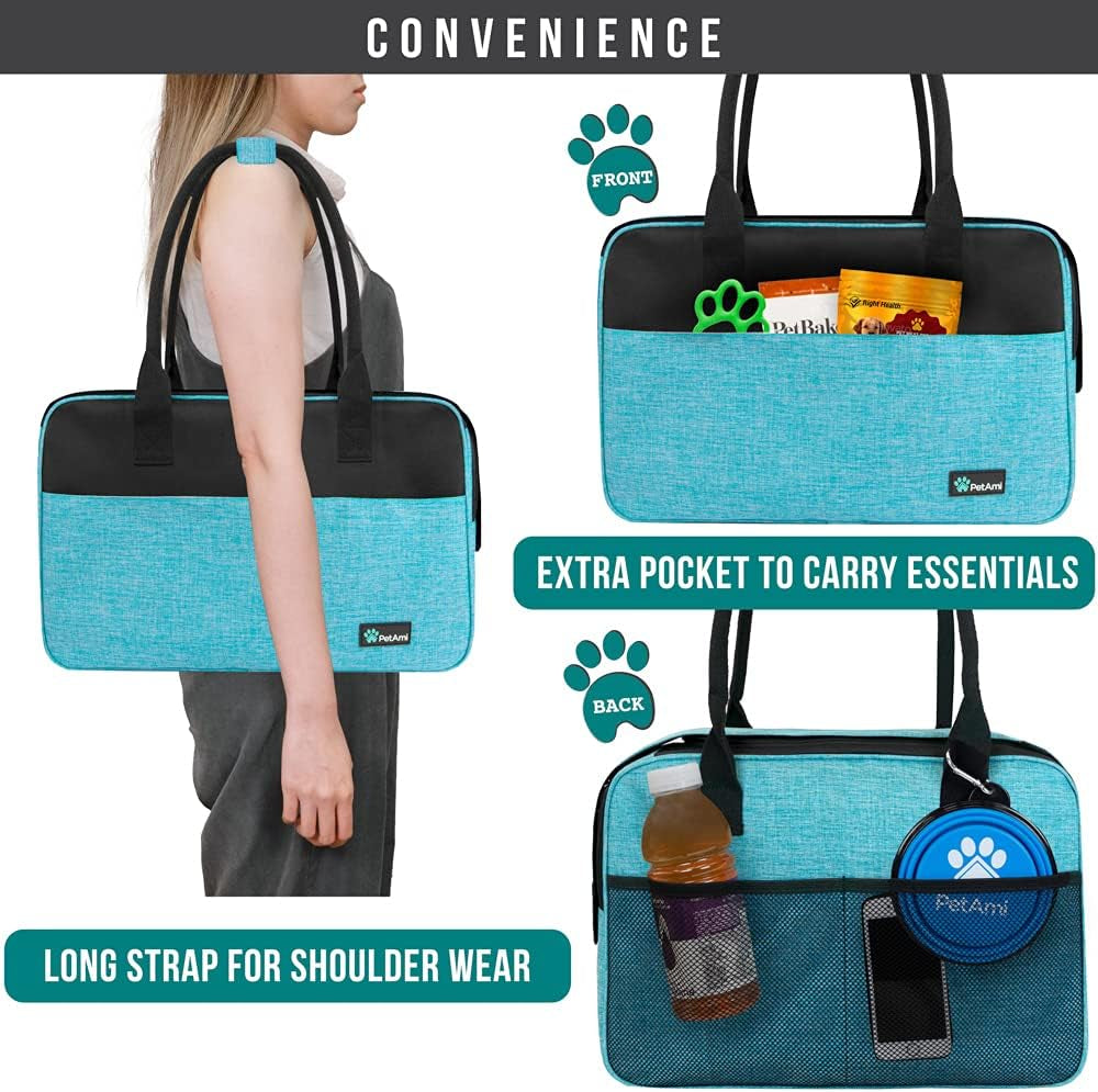 Airline Approved Dog Purse Carrier | Soft-Sided Pet Carrier for Small Dog, Cat, Puppy, Kitten | Portable Stylish Pet Travel Handbag | Ventilated Breathable Mesh, Sherpa Bed