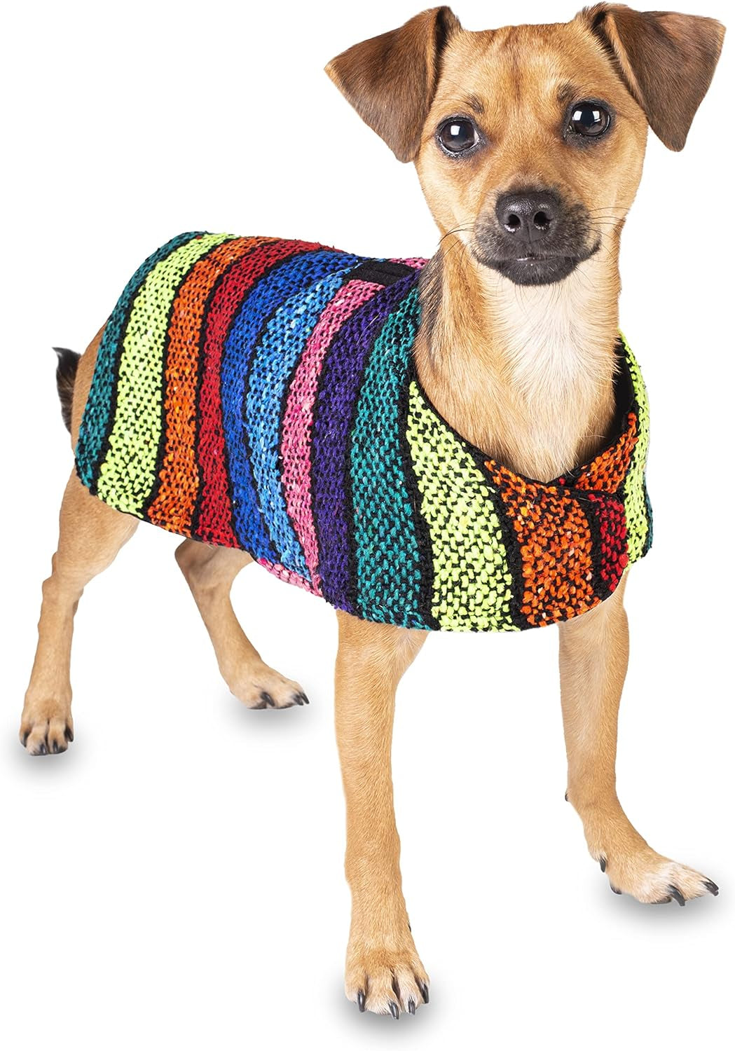 Handmade Dog Poncho from Mexican Serape Blanket - Southwestern and Tie Dye Dog Clothes - Coat - Costume - Sweater - Vest