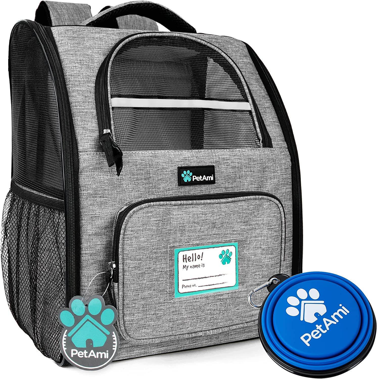 Deluxe Pet Carrier Backpack for Small Cats and Dogs, Puppies | Ventilated Design, Two-Sided Entry, Safety Features and Cushion Back Support | for Travel, Hiking, Outdoor Use